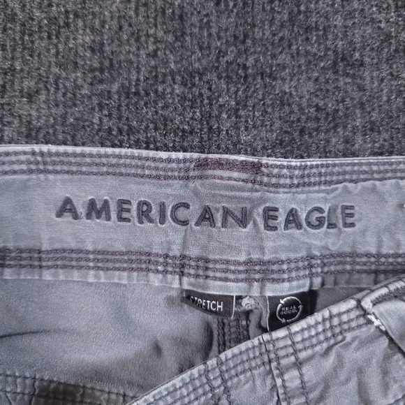 American Eagle Womens Pants‎ 6 Grey Cargo Baggy Jogger Y2K Skater Stretch - Picture 4 of 13